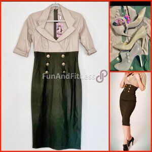 Happy Hottie Halloween, Y'all!  Pinup Couture NWT Military Inspired Wiggle Dress
